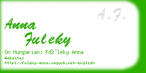 anna fuleky business card